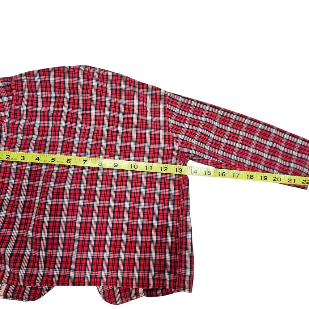 Plaid Jacket Toddler 2T-3T Red Lightweight‎ Button Front Classic Coat Handmade